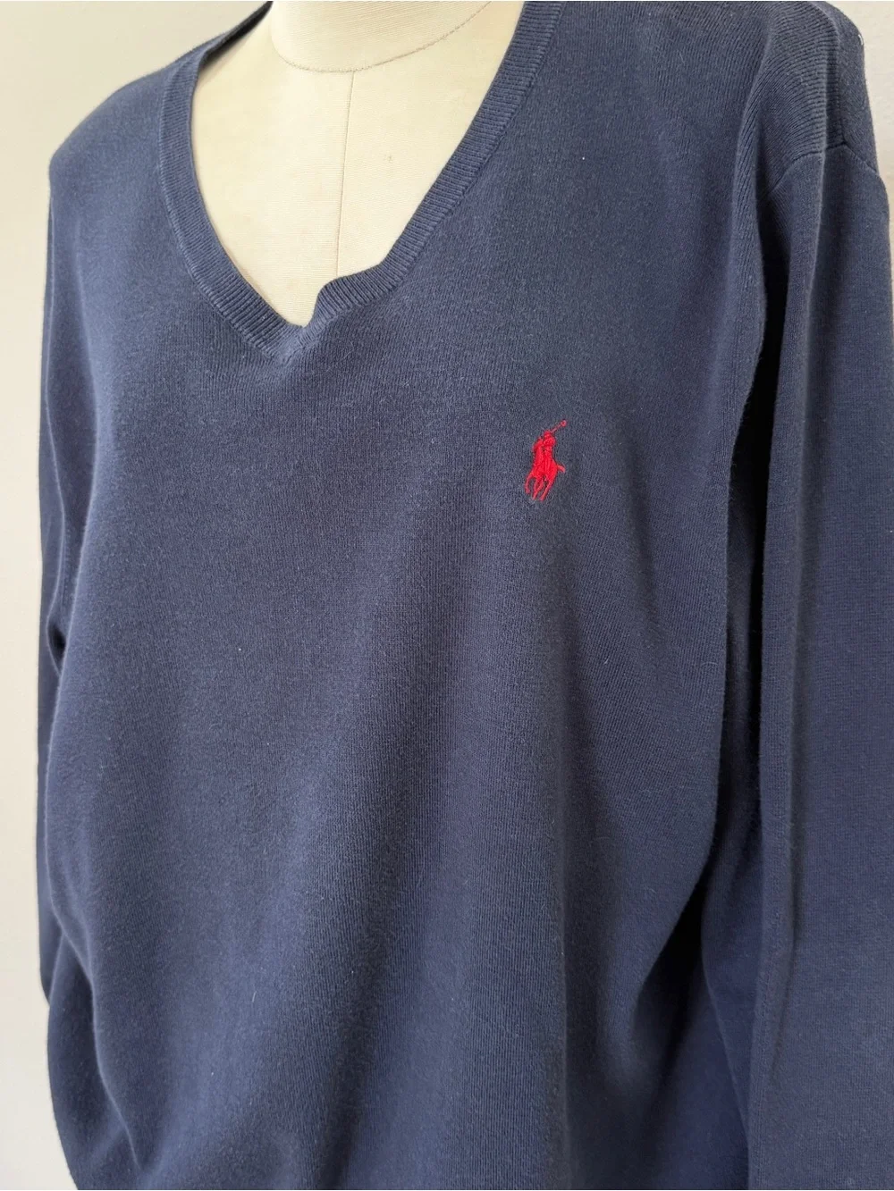Navy Polo Ralph Lauren V Neck Long Sleeve